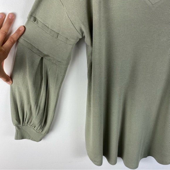 ✨🆕NWT GRACE & LACE Bellissimo Draped Waffle knit long sleeve top Womens size XL - Picture 4 of 12